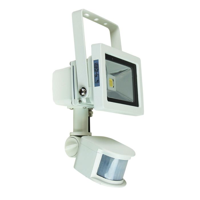 FOCO 10W LED SENSOR FLOOD LIGHT with Sensor WHITE IP44 - LW7411WH