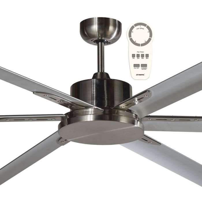 MARTEC ALBATROSS BRUSHED NICKEL 84" LARGE DC CEILING FAN WITH REMOTE 210cm - MAFMBR + MAF210B