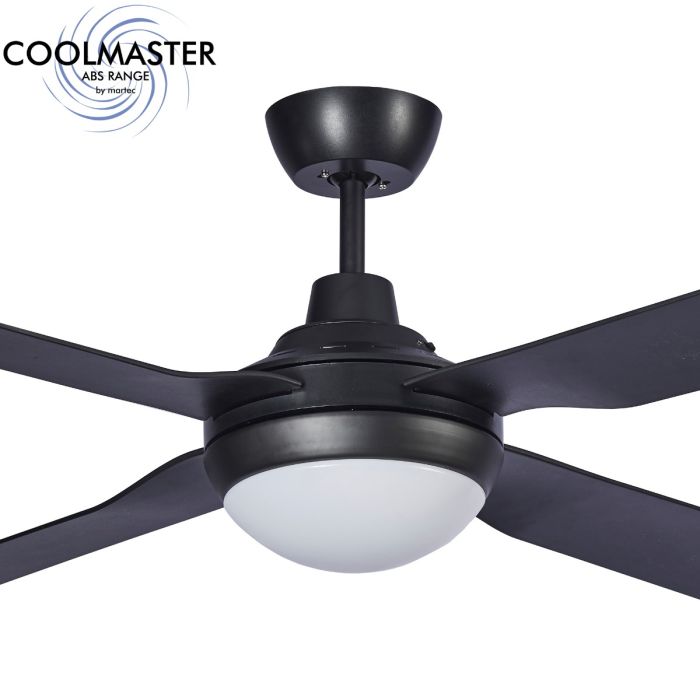 Discovery II 1220mm 4 Blade ABS Ceiling Fan with 15w Tricolour LED Light Matt Black