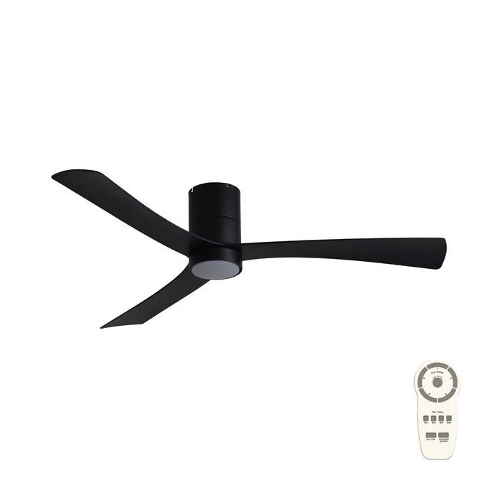 MMDC1333MMR, Black Martec Metro 52", DC Low Profile Ceiling Fan with 15W CCT Dimmable Light and Remote  