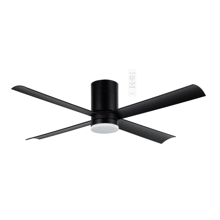 Carrara DC Close to Ceiling 48" Hugger WIFI Ceiling Fan With Dimmable CCT LED Light In Black MCDC1243M