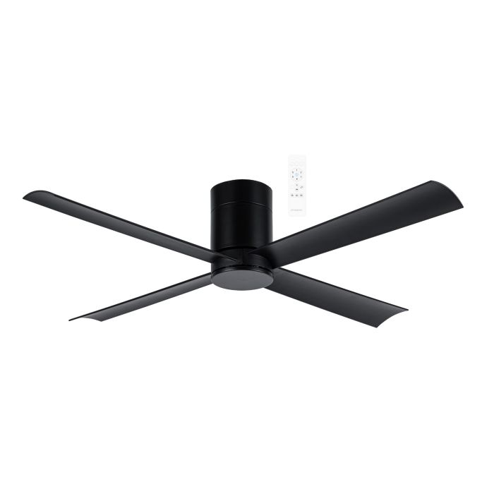 MCDC124M Carrara DC Close to Ceiling 4 ABS Blade 1220mm Hugger WIFI & Remote Control Ceiling Fan Matt Black