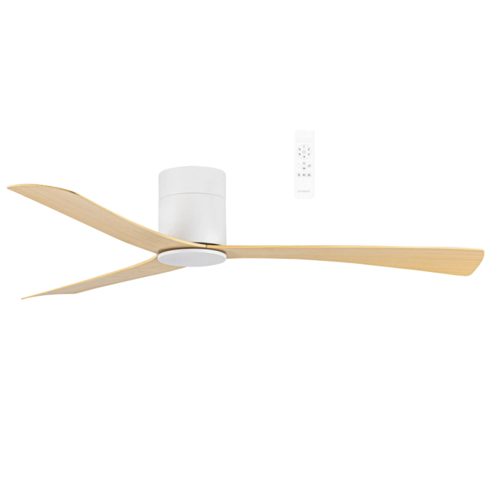 Metro DC Close to Ceiling 52" Hugger Smart WIFI Ceiling Fan Matt White With Oak Blade MDCM133WO