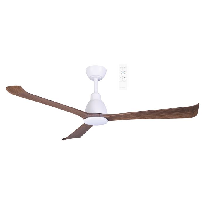 Polo DC 52" Smart WIFI Ceiling Fan Matt White with Walnut Blade MDCP133WWN