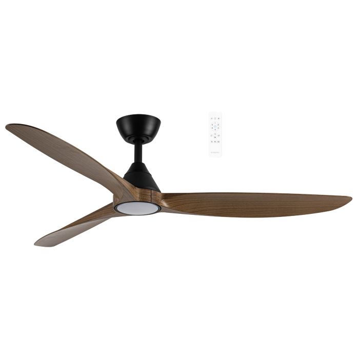 Seaforth DC 52" SMART WIFI Ceiling Fan With Dimmable CCT LED Light Matt Black with Teak Blade MDCS1333MT