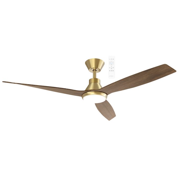 Triumph DC 52" Smart WIFI Ceiling Fan With Dimmable CCT LED Light Antique Bronze With Walnut Blade MDCT1333AWN