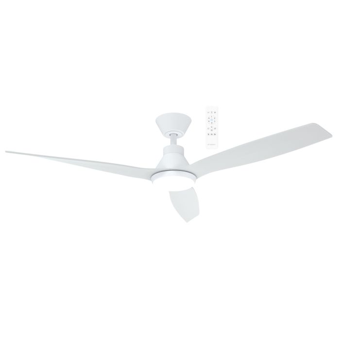 Triumph DC 52" Smart WIFI Ceiling Fan With Dimmable CCT LED Light Matt White MDCT1333W