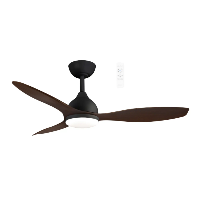 Elite DC 48" Smart WIFI Ceiling Fan with Dimmable CCT LED Ligh Matt Black Motor with Walnut Blade MEDC1233MW