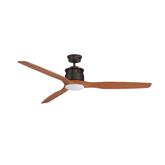 Governor 1520mm 3 Blade Ceiling Fan with 15w Tricolour LED Light Old Bronze Motor Teak Blade - MGF1533OT