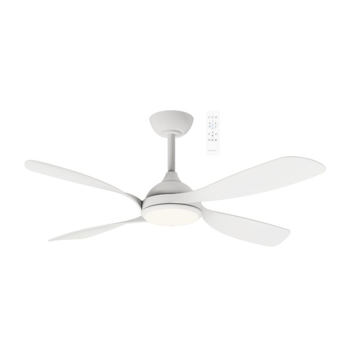 Hampton DC 52" Smart WIFI Ceiling Fan with Dimmable CCT LED Light In White