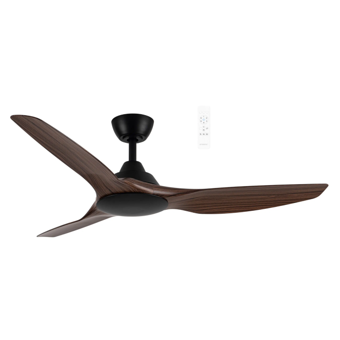 Impact DC 52" Smart WIFI Ceiling Fan Matt Black with Walnut Blade MIDC133MWN