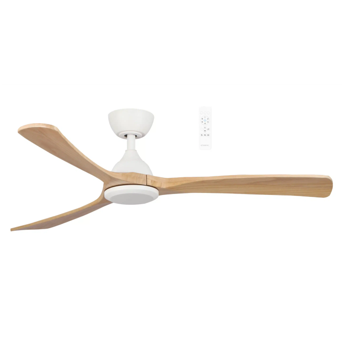 Norfolk DC 56" Smart WIFI Ceiling Fan Matt White with Natural Blade  MNDC143WN