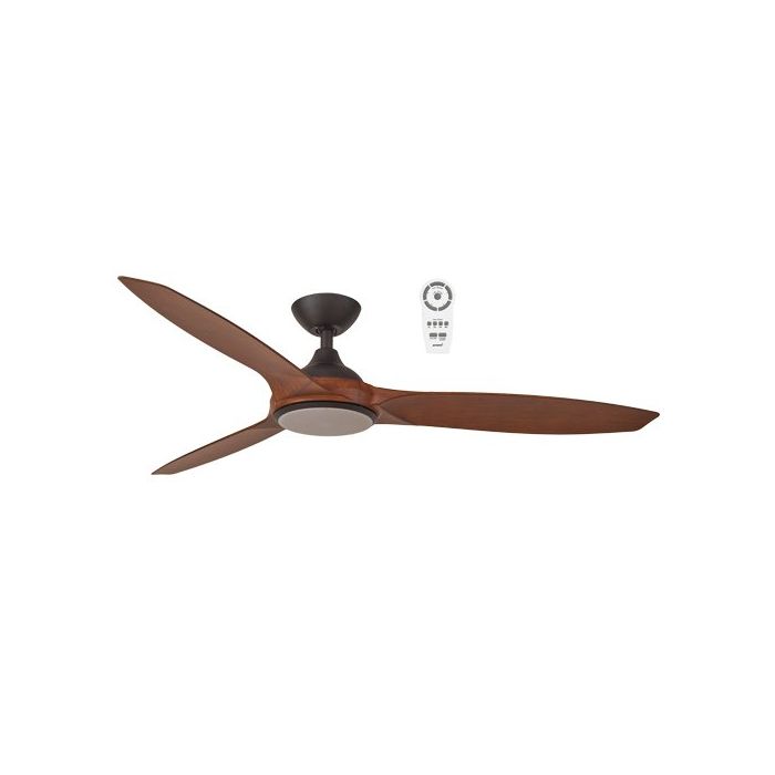 Newport 56" Ceiling Fan with CCT LED Light Old Bronze with Walnut Blade - MNF1433OWR