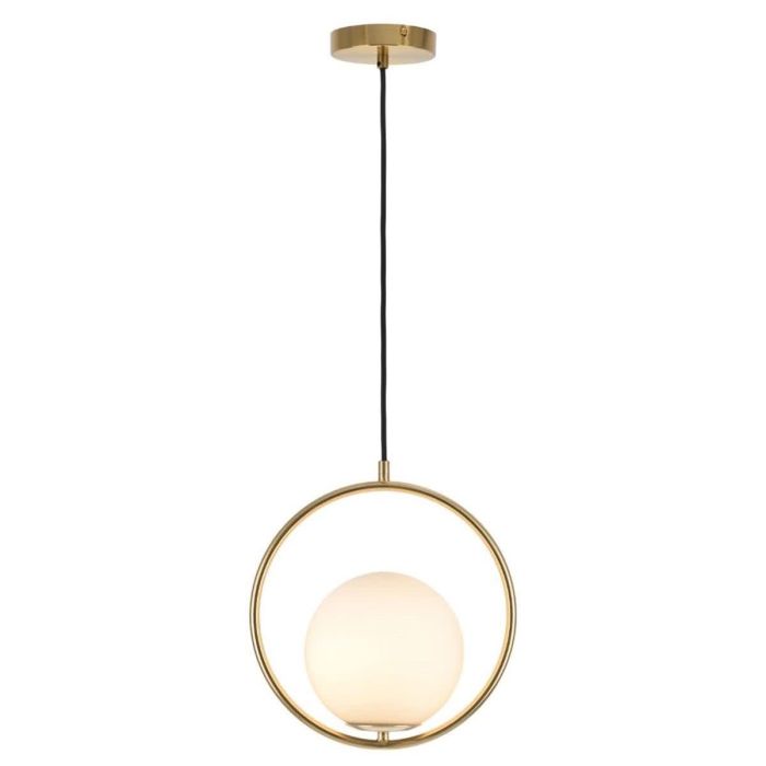 Mercator Edith Suspended Opal Glass Ball Pendant Light