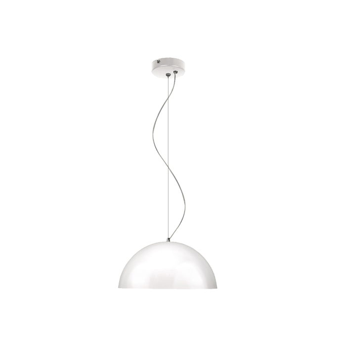 Small Retro Modern Shade Pendant White, Silver/Grey 75W MS400-WHSI Superlux