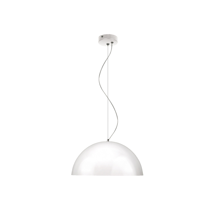 Medium Retro Modern Shade Pendant White, Silver/Grey 75W MS500-WHSI Superlux