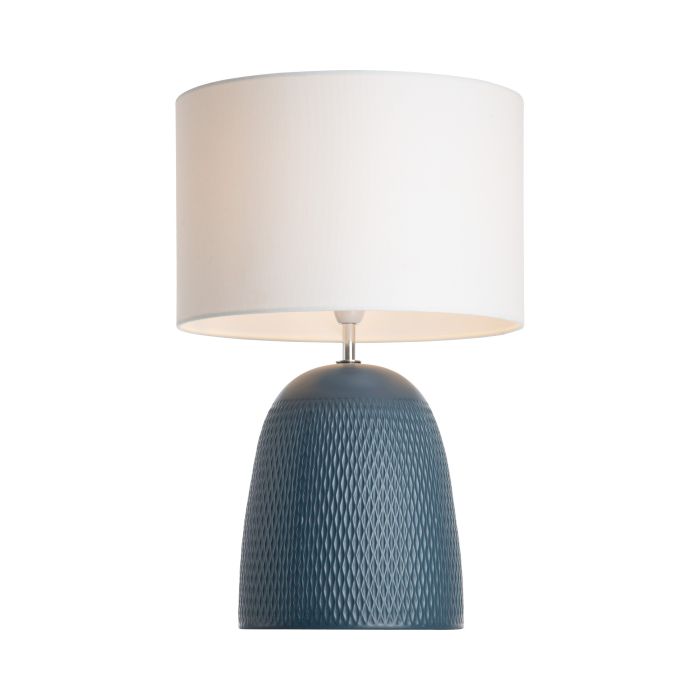 Jordana Table Lamp Blue with White Shade