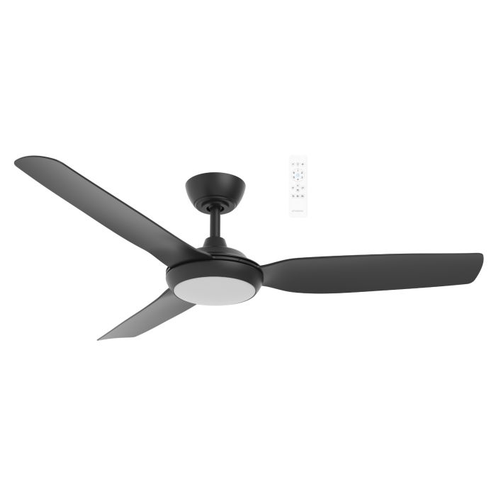 Viper DC 52" 3 Blade Smart Ceiling Fan with Dimmable CCT LED Light In Black MVDC1333M