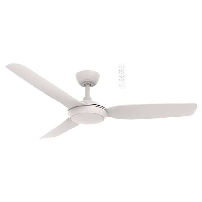 Viper DC 52" 3 Blade Smart Ceiling Fan with Dimmable CCT LED Light Matt White MVDC1333W