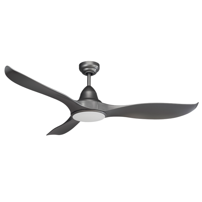 Wave DC Ceiling Fan with LED Light & Remote - Satin Titanium 52"