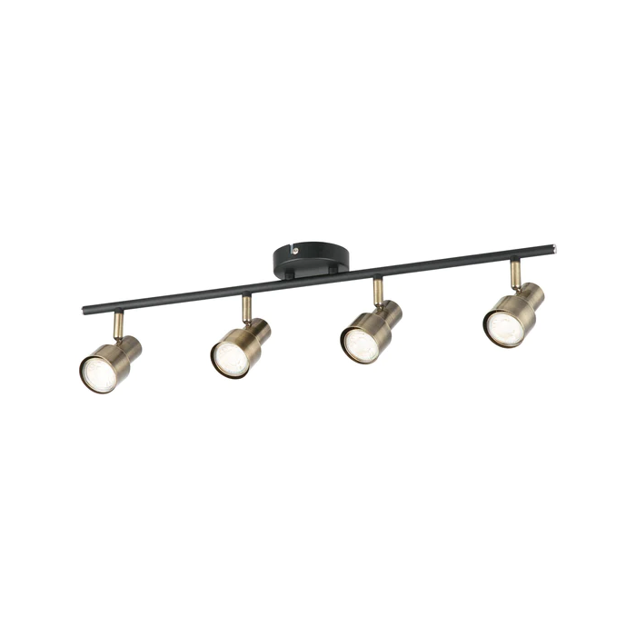 Noah 4 X 5W GU10 Spotlight - Brass & Black Finish- A20034AB