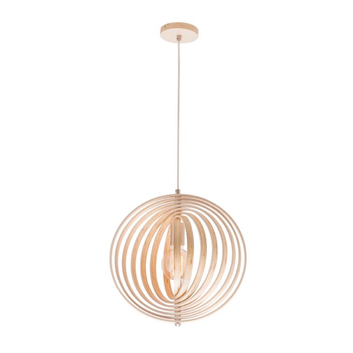 Oasis Small Pendant (MP3731S) Plywood and B/Chrome MERCATOR LIGHTING