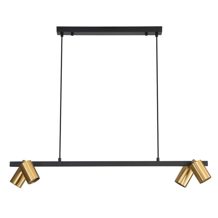 BRIDGE 4 LIGHT GU10 PENDANT BLACK/SATIN BRASS OL56013/4SB