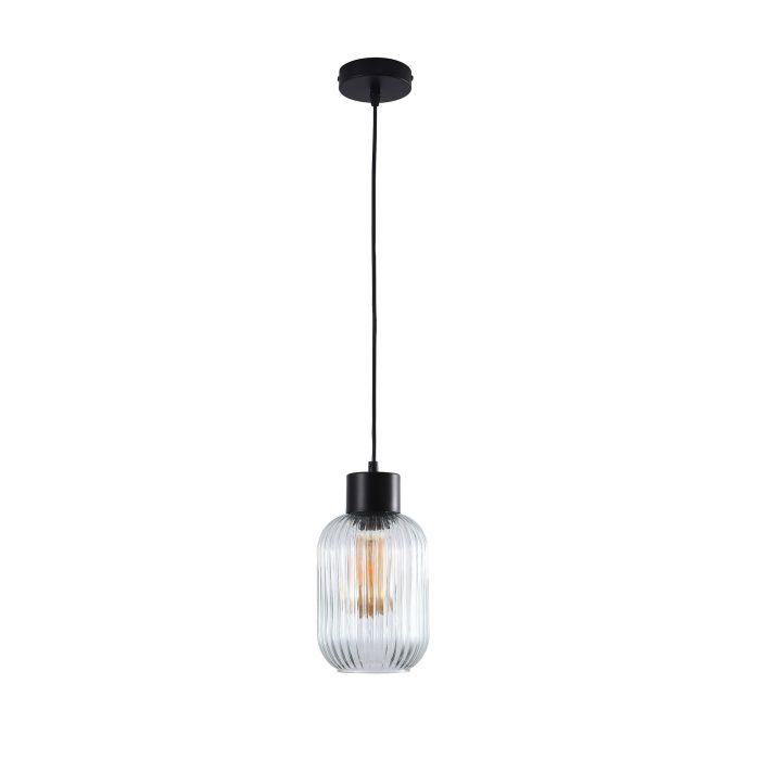 MILLER.130 SINGLE PENDANT CLEAR/BLACK - OL63705/13CL