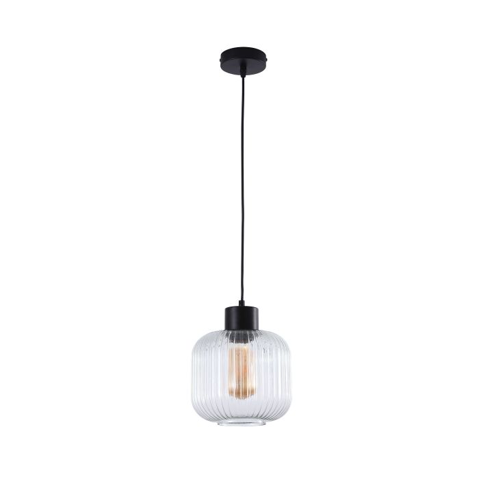 MILLER.200 SINGLE PENDANT CLEAR/BLACK - OL63705/20CL