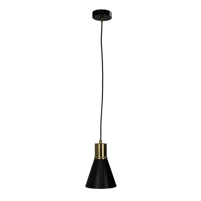 COMO SINGLE Antique Brass Black and Antique Brass single pendant - OL67511AB