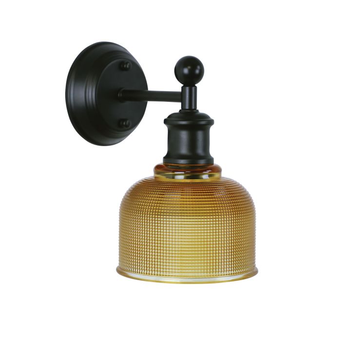 BRIGHTON WALL LIGHT BLACK/AMBER - OL69371AM