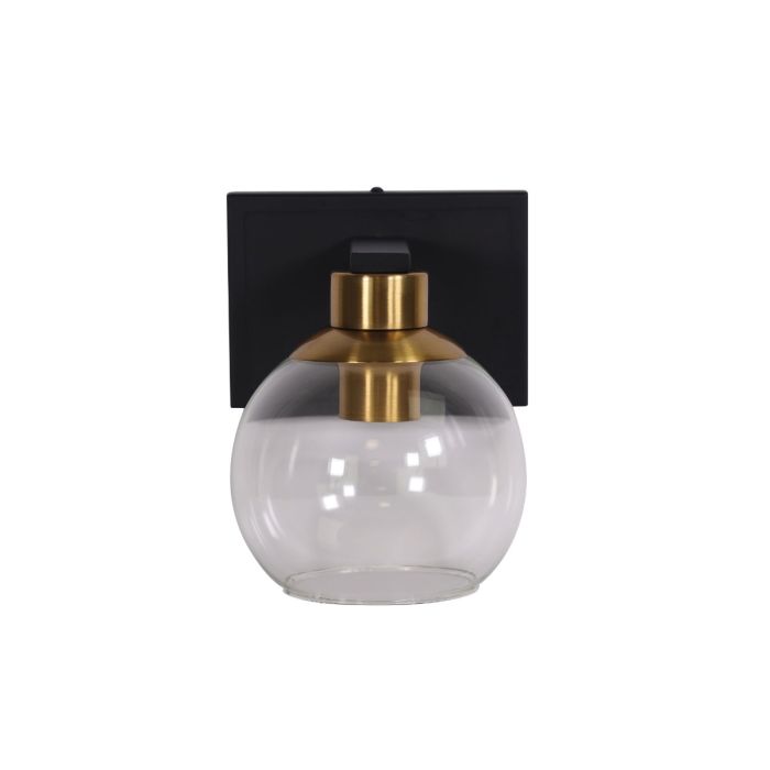 CLAYTON SINGLE WALL LIGHT BLACK/BRASS/CLEAR OL69389/1BR