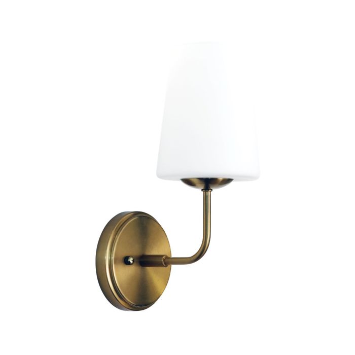 HOPLEY WALL LIGHT SATIN BRASS WITH OPAL MATT GLASS OL69473SB