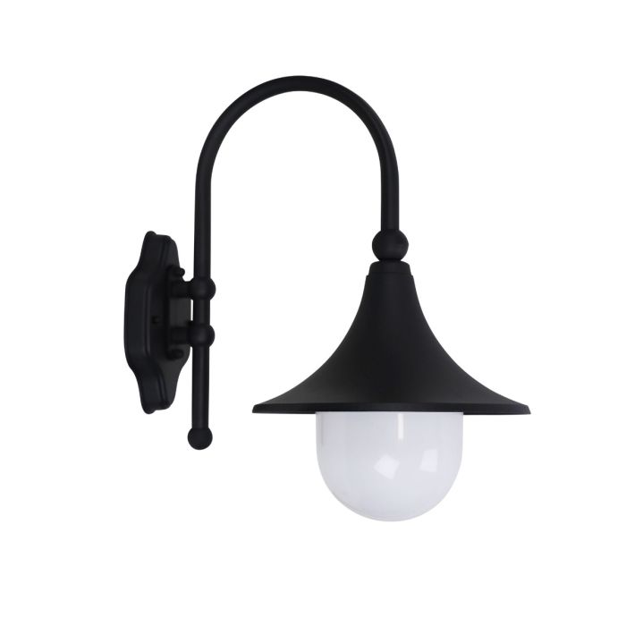 MOCA OUTDOOR WALL LIGHT BLACK & OPAL OL7865BK