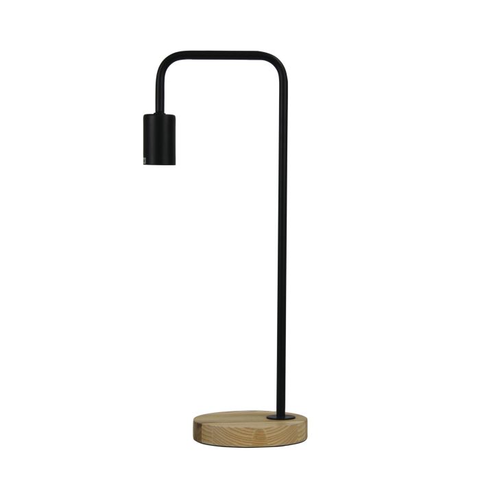 LANE Black Scandi Table Lamp Timber and Black - OL93131BK