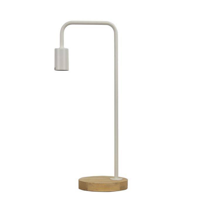 LANE White Scandi Table Lamp Timber and White - OL93131WH