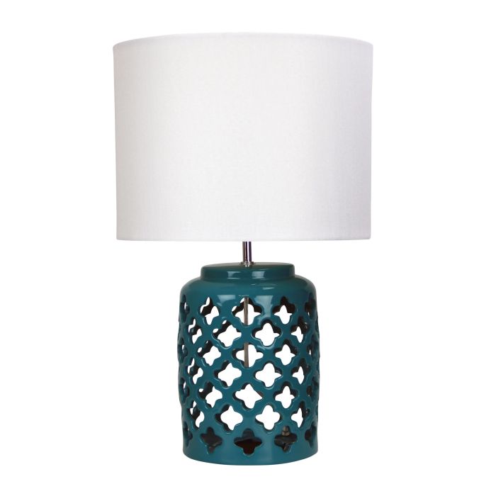 CASBAH TEAL CERAMIC COMPLETE TABLE LAMP - OL97978TE