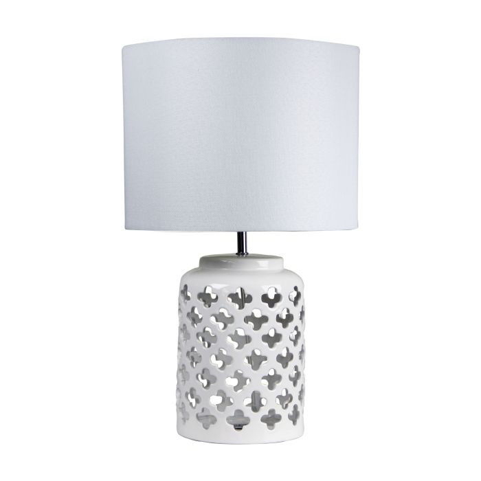 CASBAH WHITE CERAMIC COMPLETE TABLE LAMP - OL97978WH