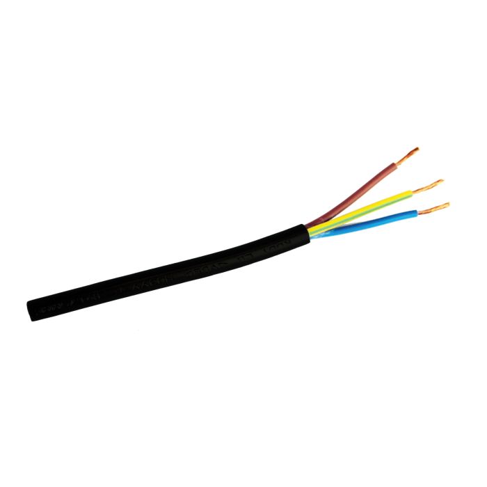 CABLE BLACK 3-CORE PVC ROUND per METRE - OLA03/13BK