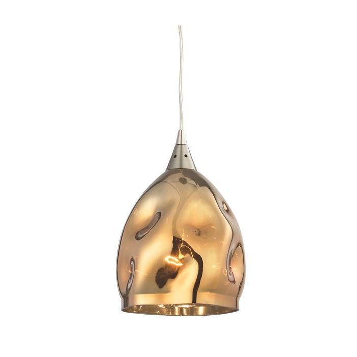 PENDANT ES 60W Chrome with Gold Plated Glass ELLIPSE ORDITO3 Cla Lighting