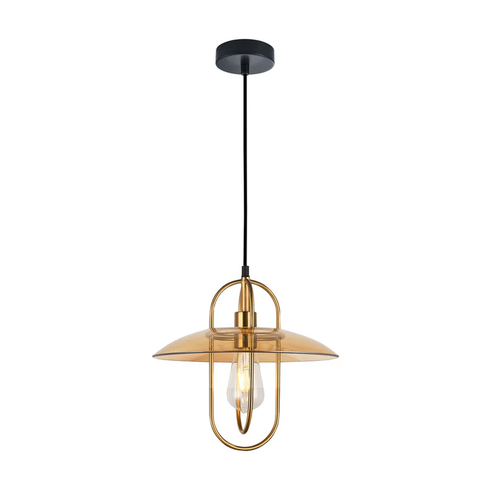 PAPILLON Oblong Iron with Glass Coolie Pendant Lights PAPILLON2