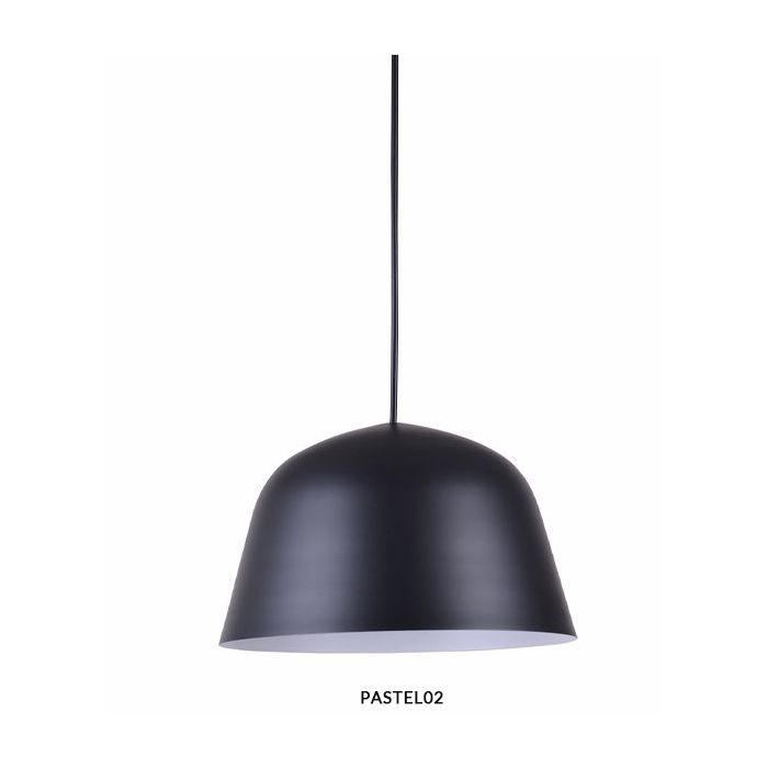 PENDANT ES 40W HAL Matt BLK Angled Dome PASTEL02 Cla Lighting