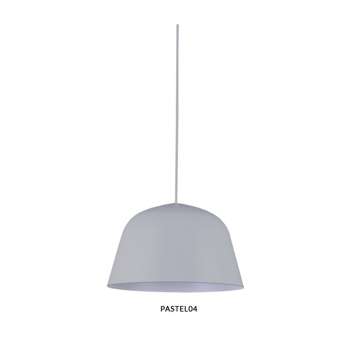 PENDANT ES 40W HAL Matte GREY Angled Dome PASTEL04 Cla Lighting