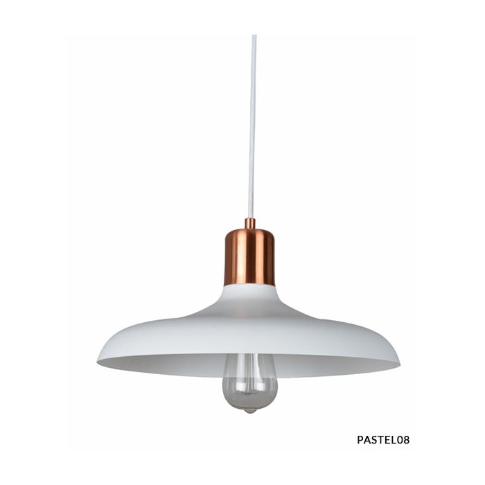 PENDANT ES 40W HAL Matte WH DOME with Copper Lampholder Cover PASTEL08 Cla Lighting