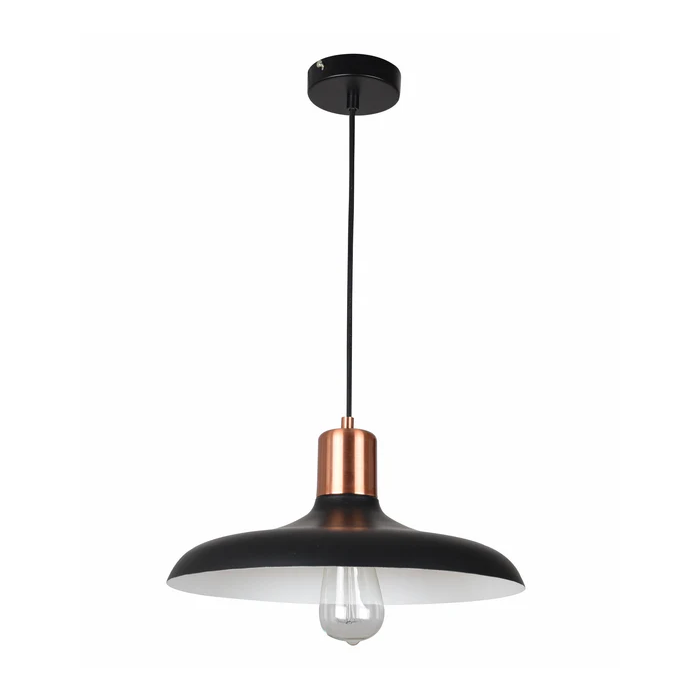 PENDANT ES 40W HAL Matte BLK DOME with Copper Lampholder Cover PASTEL09 Cla Lighting