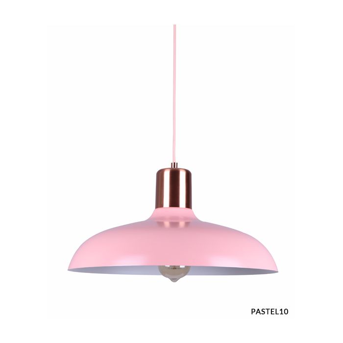 PENDANT ES 40W HAL Matte PINK DOME with Copper Lampholder Cover PASTEL10 Cla Lighting