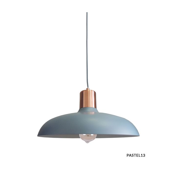 PENDANT ES 40W HAL Matte BLUE DOME with Copper Lampholder Cover PASTEL13 Cla Lighting