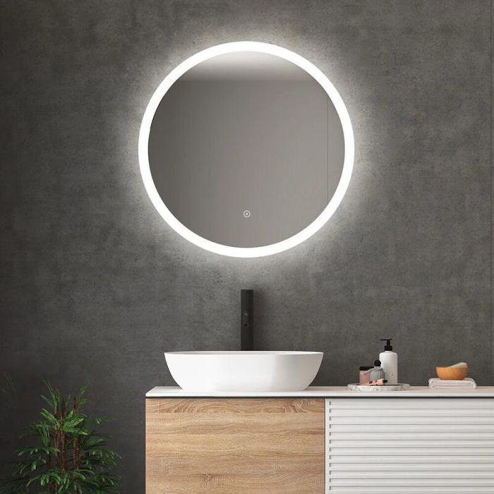 ROMU 600mm 60cm LED ROUND MIRROR BATHROOM WALL VANITY LIGHT DIY PLUG - PBM003