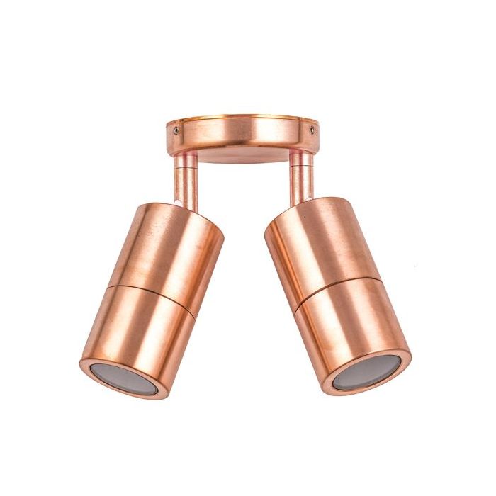 WALL GU10 X 2 (Max 35W HAL) PILLAR D/ADJ RND BASE COPPER  PG2AC CLA Lighting