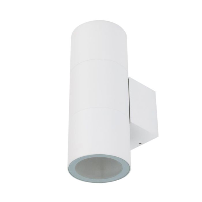 Piper 240V E27 Up/Down Round Wall Pillar Light White - 49222	